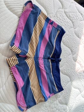 Patagonia Striped Athletic Shorts - Blue, Pink & Tan Size 18